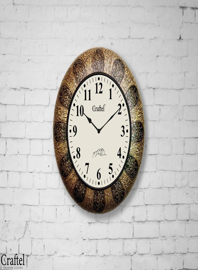 Craftel Brass Analog Clock English Number Wall Clock for Living Room Home (Antique Gold) 18 Inches - Image 5